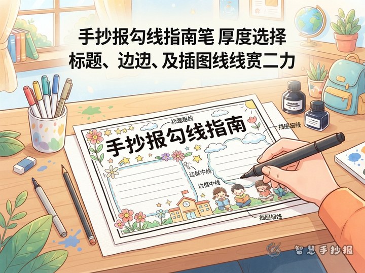 手抄报勾线笔用多粗的？标题、边框和小插图线宽选择技巧 - 相关内容封面