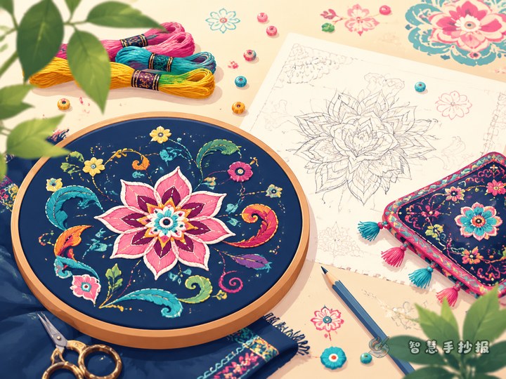 How to Make a Miao Embroidery Poster: Patterns, Text, and Layout - Preview of Silk, Embroidery, and Traditional Handicrafts Handwritten Newspaper series