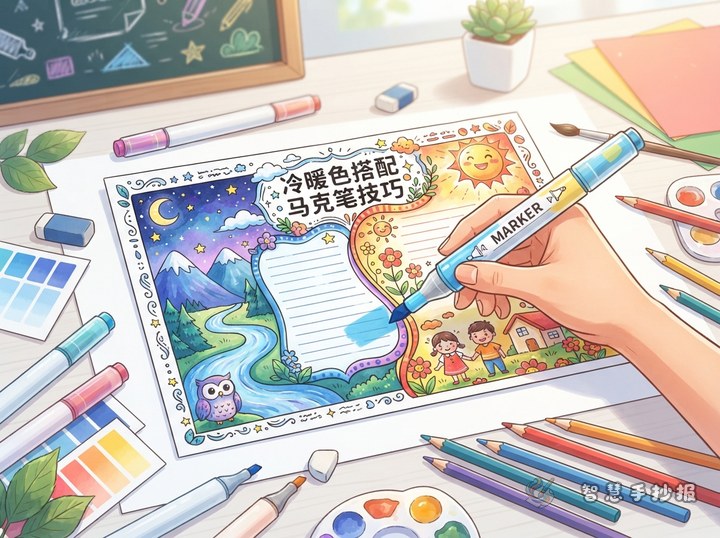 How to Use Cool and Warm Marker Colors on a School Poster - Related topic thumbnail