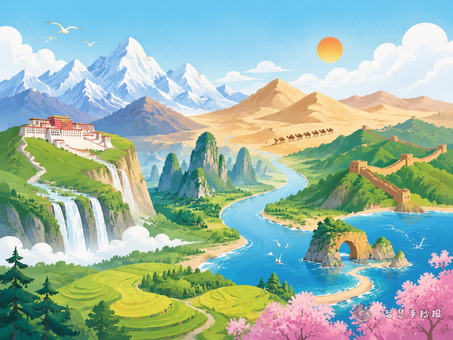 What geography landscapes can a China homeland poster focus on - Poster topic cover image