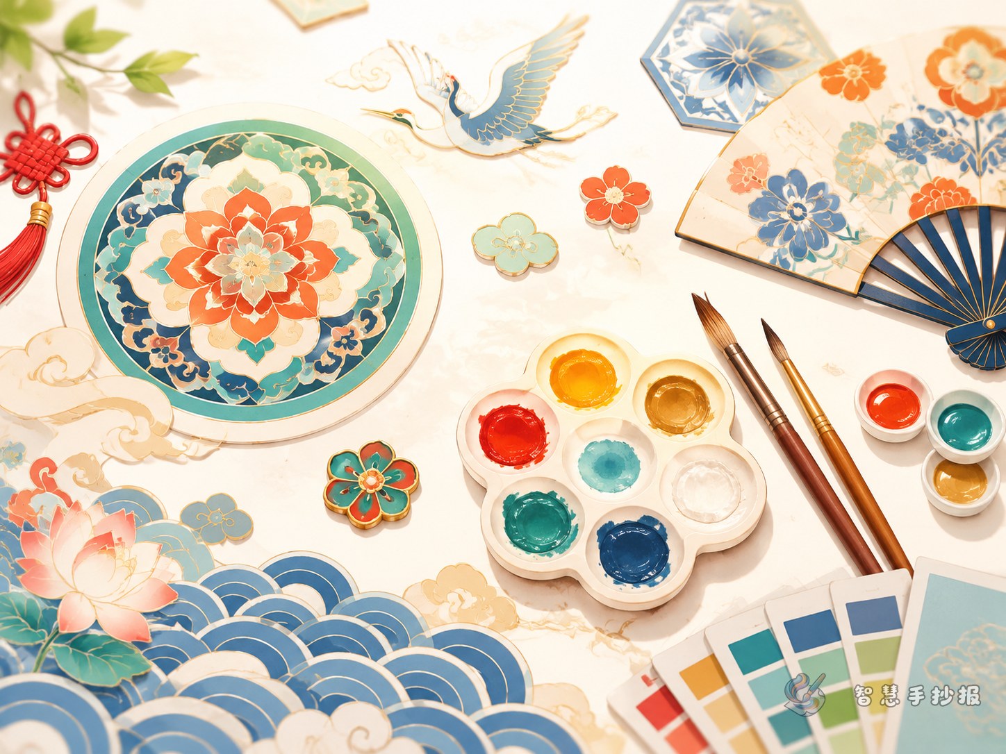 How can a Chinese traditional pattern color poster look more refined? - Poster topic cover image