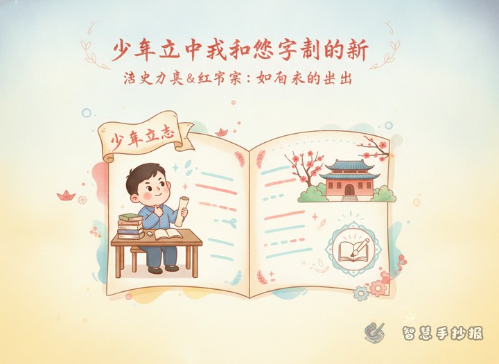 周恩来少年立志读书手抄报怎么做更出彩 - 相关内容封面