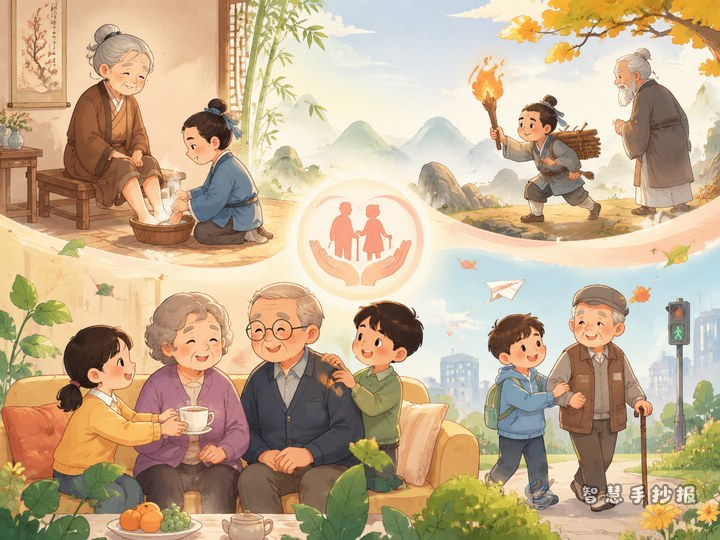 二十四孝孝亲敬老手抄报怎么把古代故事变成今日行动 - 二十四孝孝亲敬老手抄报系列作品预览
