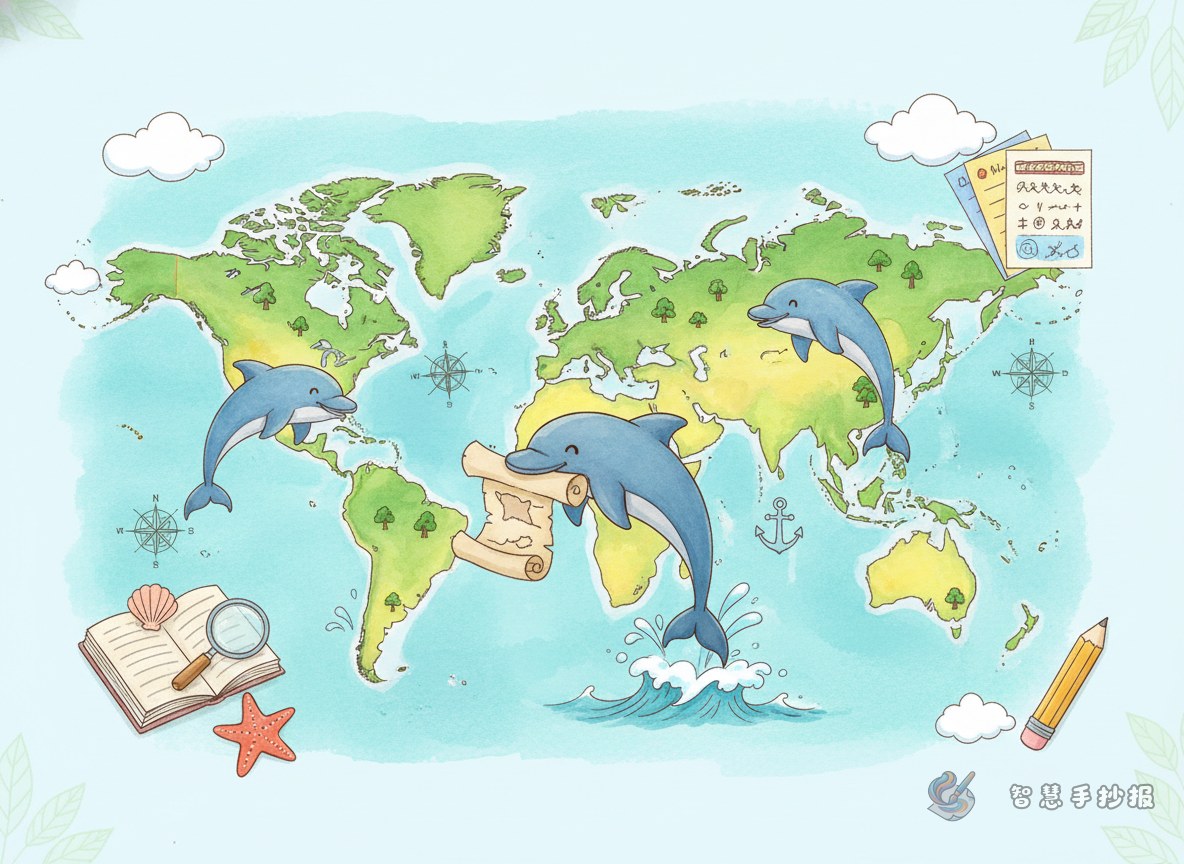 How to design a dolphin and archipelago handwritten newspaper - Poster topic cover image