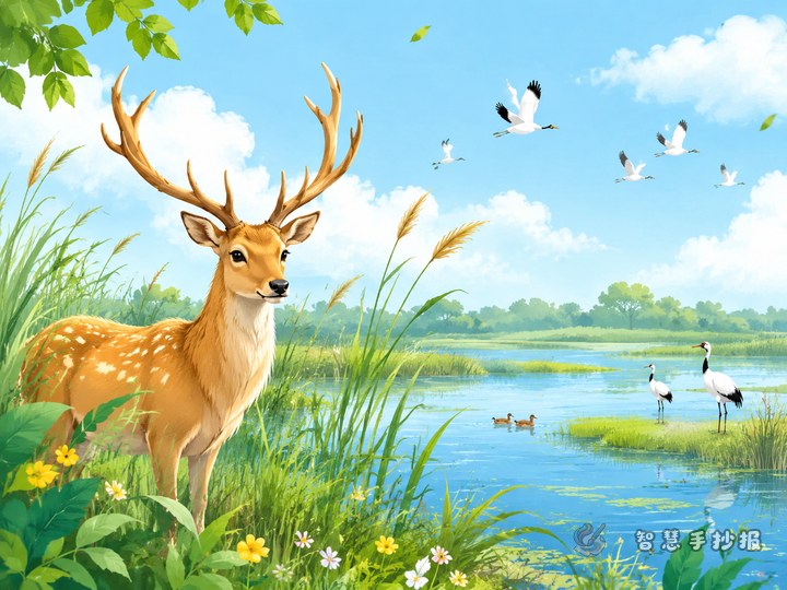 How to Make a Handwritten Newspaper About P&egrave;re David's Deer and Wetland Protection - Sketch Topic Cover