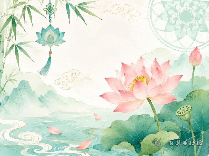 莲花纹手抄报怎么做更清雅又有中国风 - Sketch Topic Cover