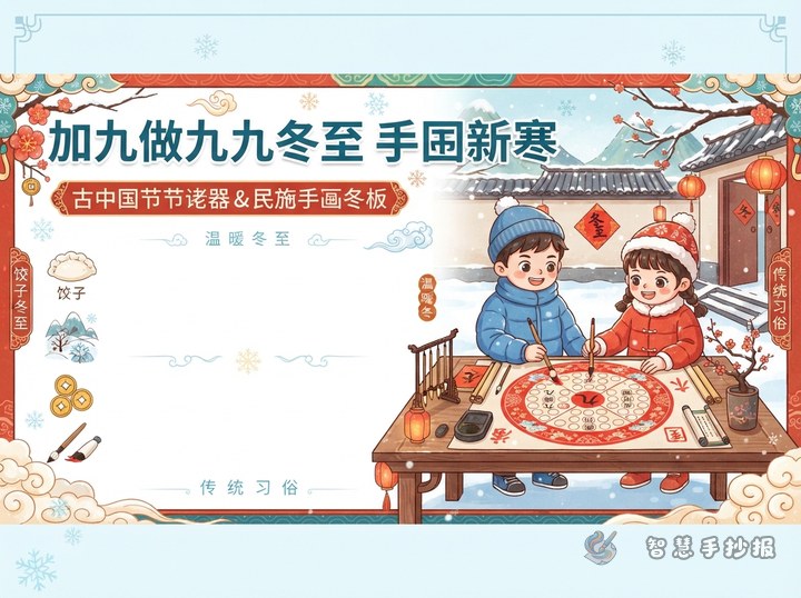 冬至九九消寒图手抄报怎么写才不单调 - 相关内容封面