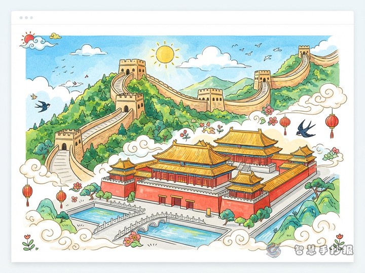 长城故宫手抄报怎么配色才有古都味道 - Related topic thumbnail