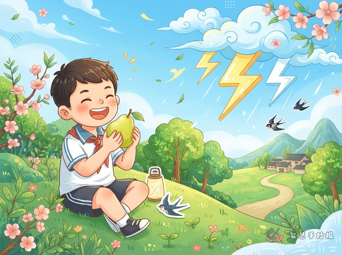 How to Make a Jingzhe Handwritten Newspaper with Spring Thunder and Pear Customs - Poster topic cover image