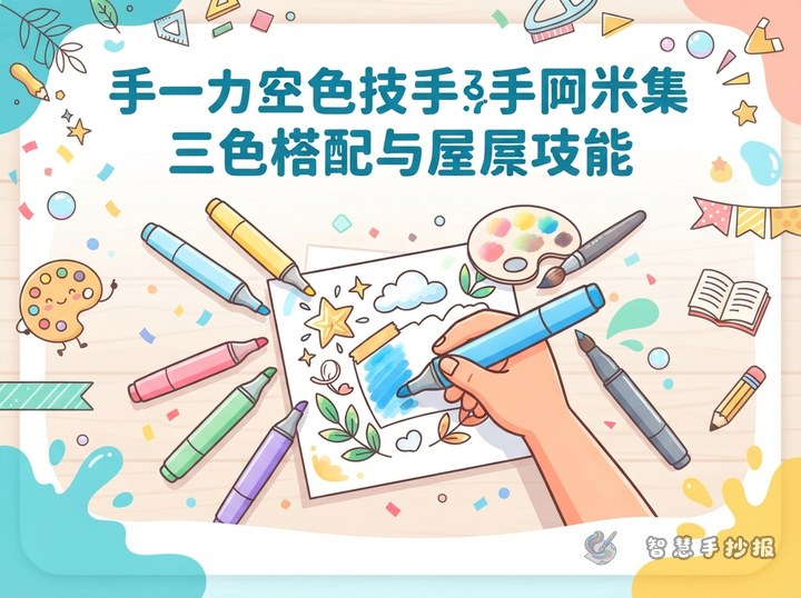 马克笔上色总显脏？手抄报三色配色法与叠色技巧 - 相关内容封面