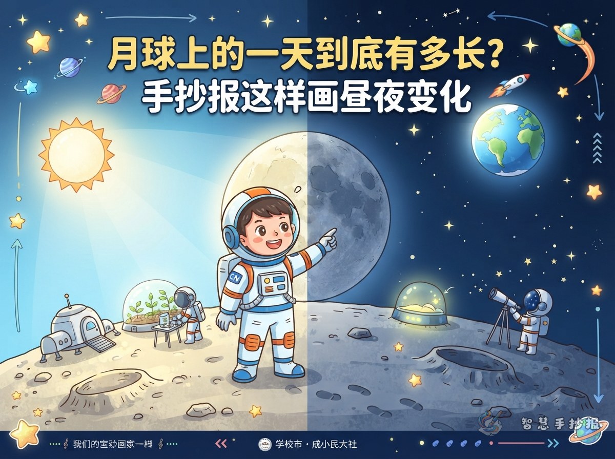 How Long Is a Day on the Moon? A Handwritten Newspaper Idea - Poster topic cover image