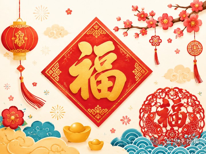 How to design a Fu pattern handwritten newspaper with a festive traditional style - Sketch Topic Cover