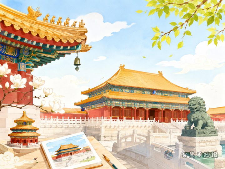 How to Design a Forbidden City Handwritten Newspaper with Traditional Architecture Style - Related topic thumbnail