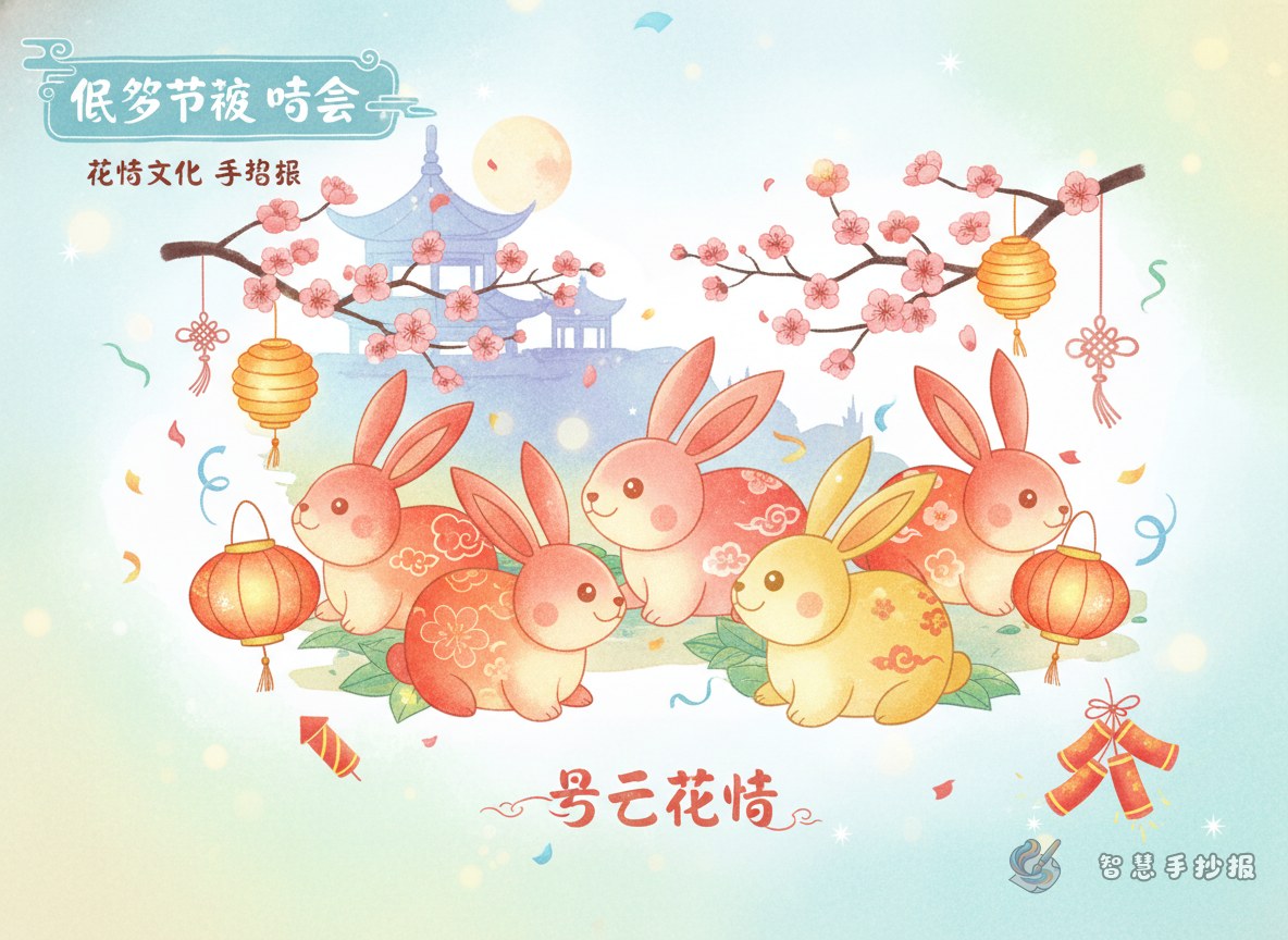 What can I write in a rabbit lantern handwritten newspaper? - Poster topic cover image