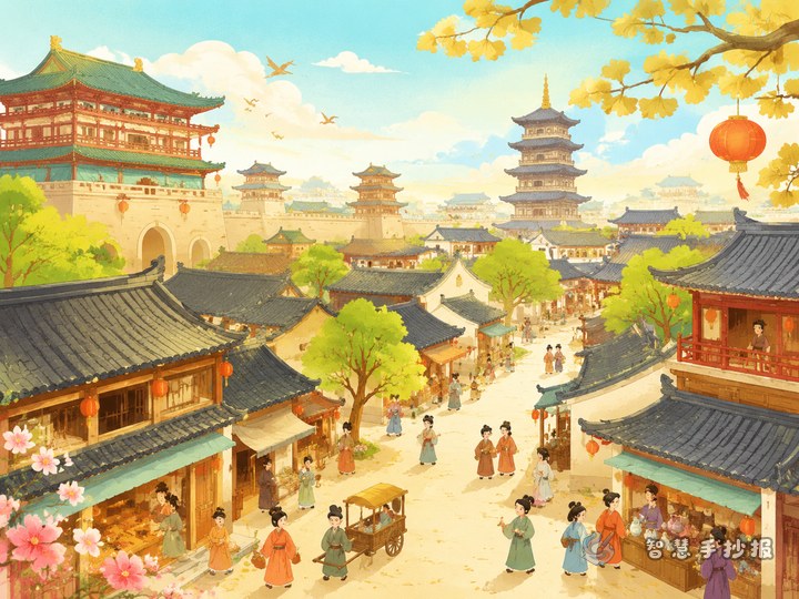 唐代洛阳里坊生活手抄报怎么做有古城烟火气 - 相关内容封面