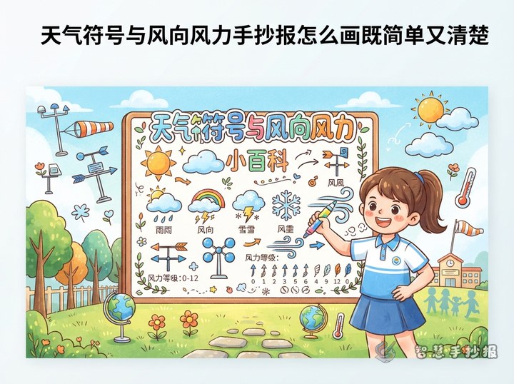 How to Make a Weather Symbols and Wind Handwritten Newspaper - Sketch Topic Cover
