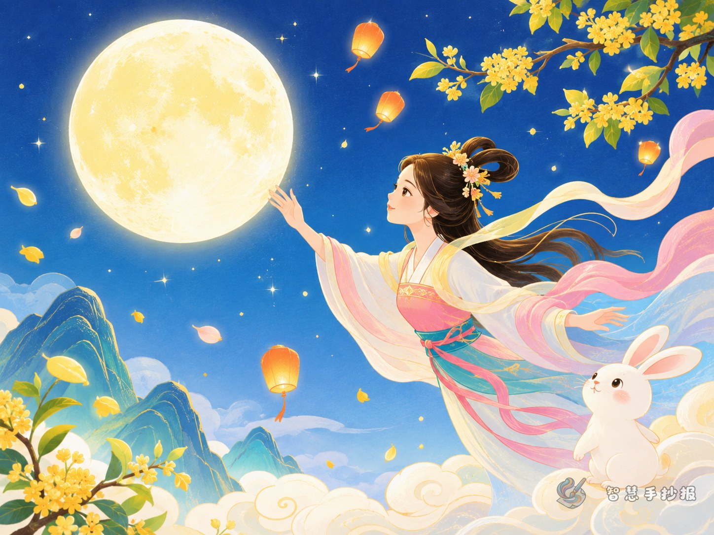 What should I write in a Mid-Autumn Festival Chang'e story handwritten newspaper to make it more appealing? - Poster topic cover image