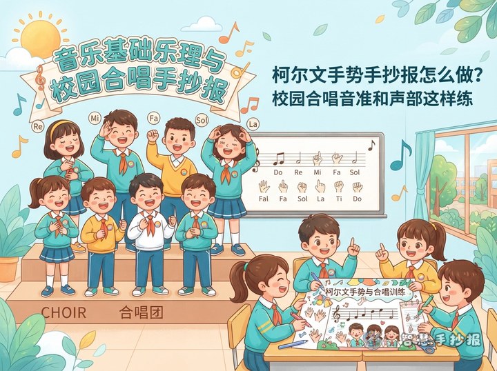 柯尔文手势手抄报怎么做？校园合唱音准和声部这样练 - 相关内容封面
