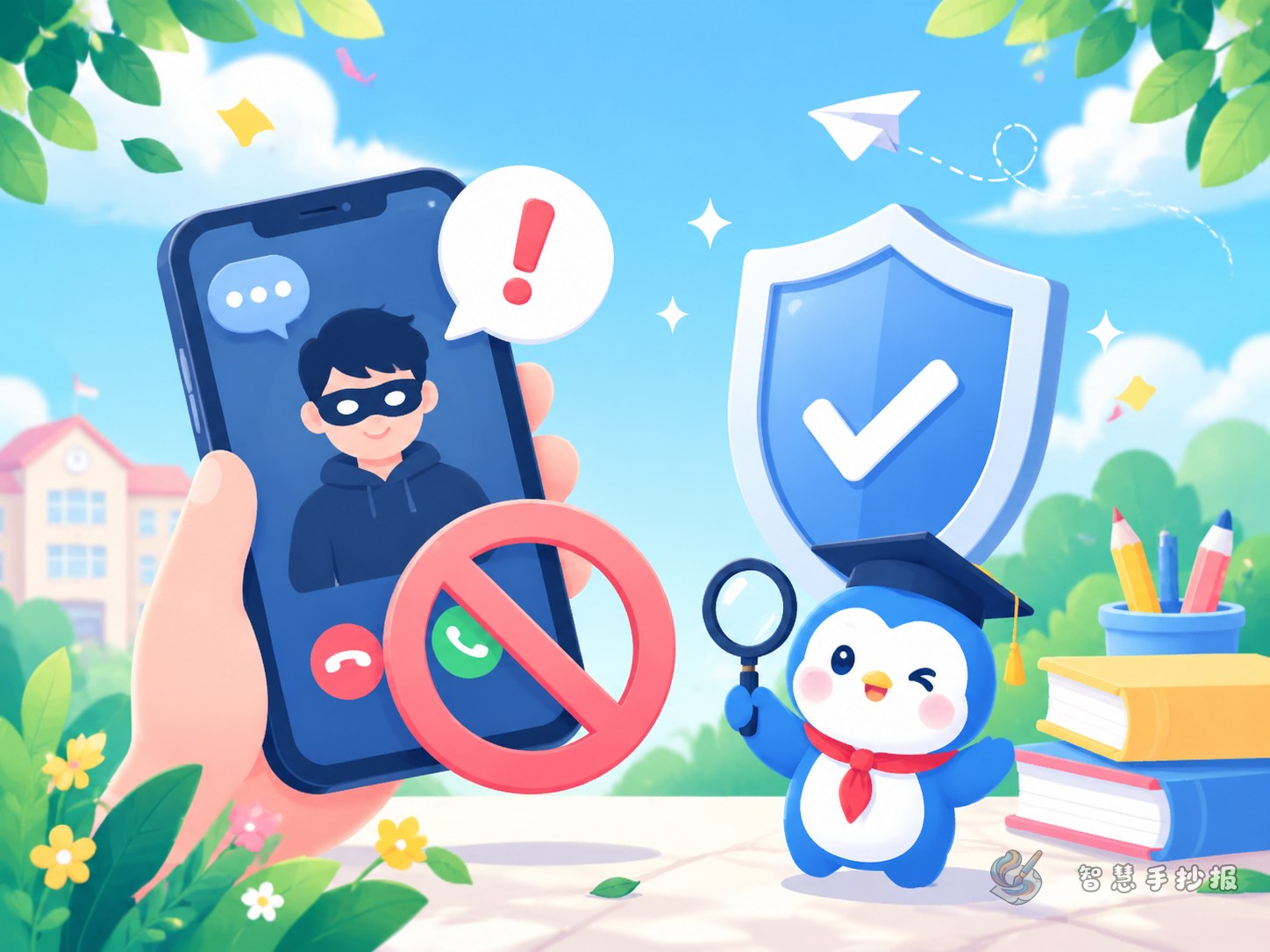 接到客服说退款怎么办？防诈骗手抄报内容怎么写 - 智慧手抄报专题封面图