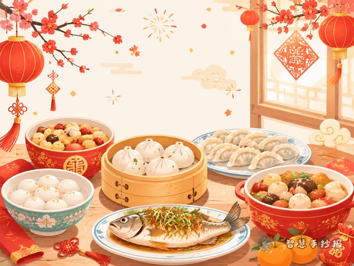春节美食文化手抄报怎么写更有年味 - 相关内容封面