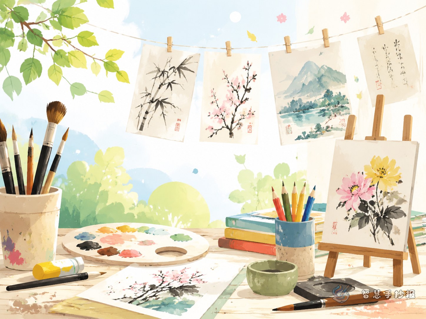校园艺术节书画展手抄报怎么做更有艺术感 - Poster topic cover image