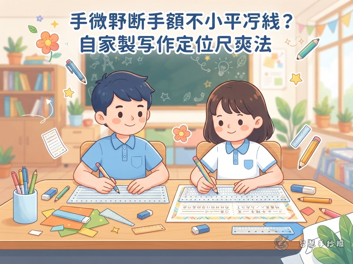 手抄报不用画横线怎么写整齐？自制书写定位尺的方法 - 智慧手抄报专题封面图