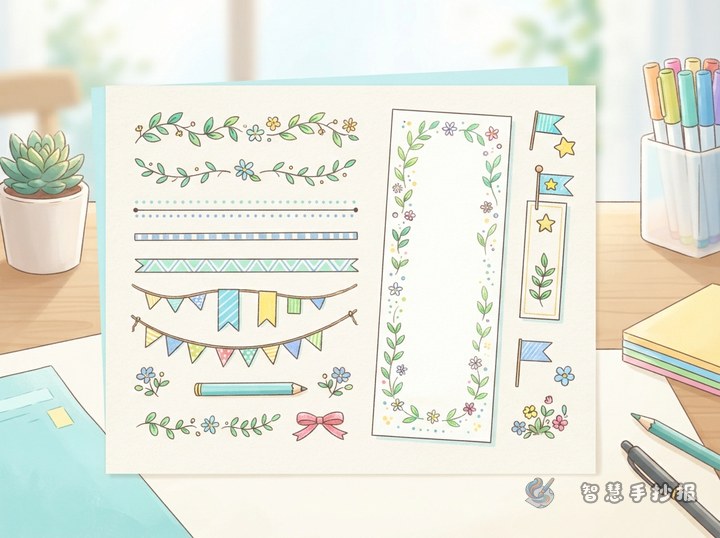 How Do You Draw a Clean Handwritten Poster Border? A Bookmark-and-Pennant Idea - Sketch Topic Cover