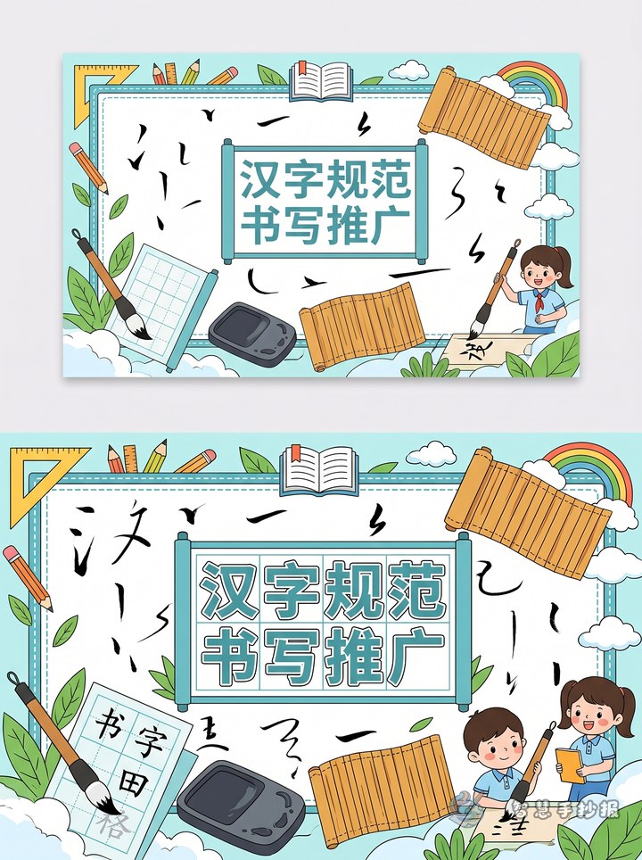 汉字规范书写推广手抄报怎么做更清楚好看 - 汉字规范书写推广手抄报手抄报封面