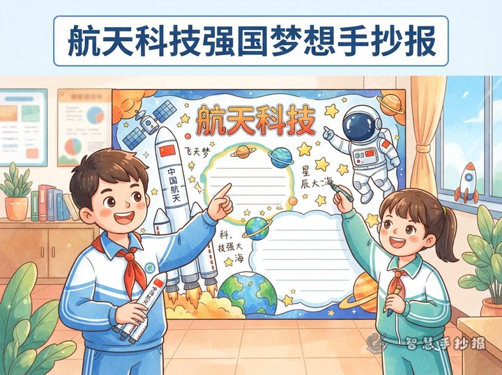 一二年级航天科技强国梦想手抄报怎么画简单又好看？ - 相关内容封面