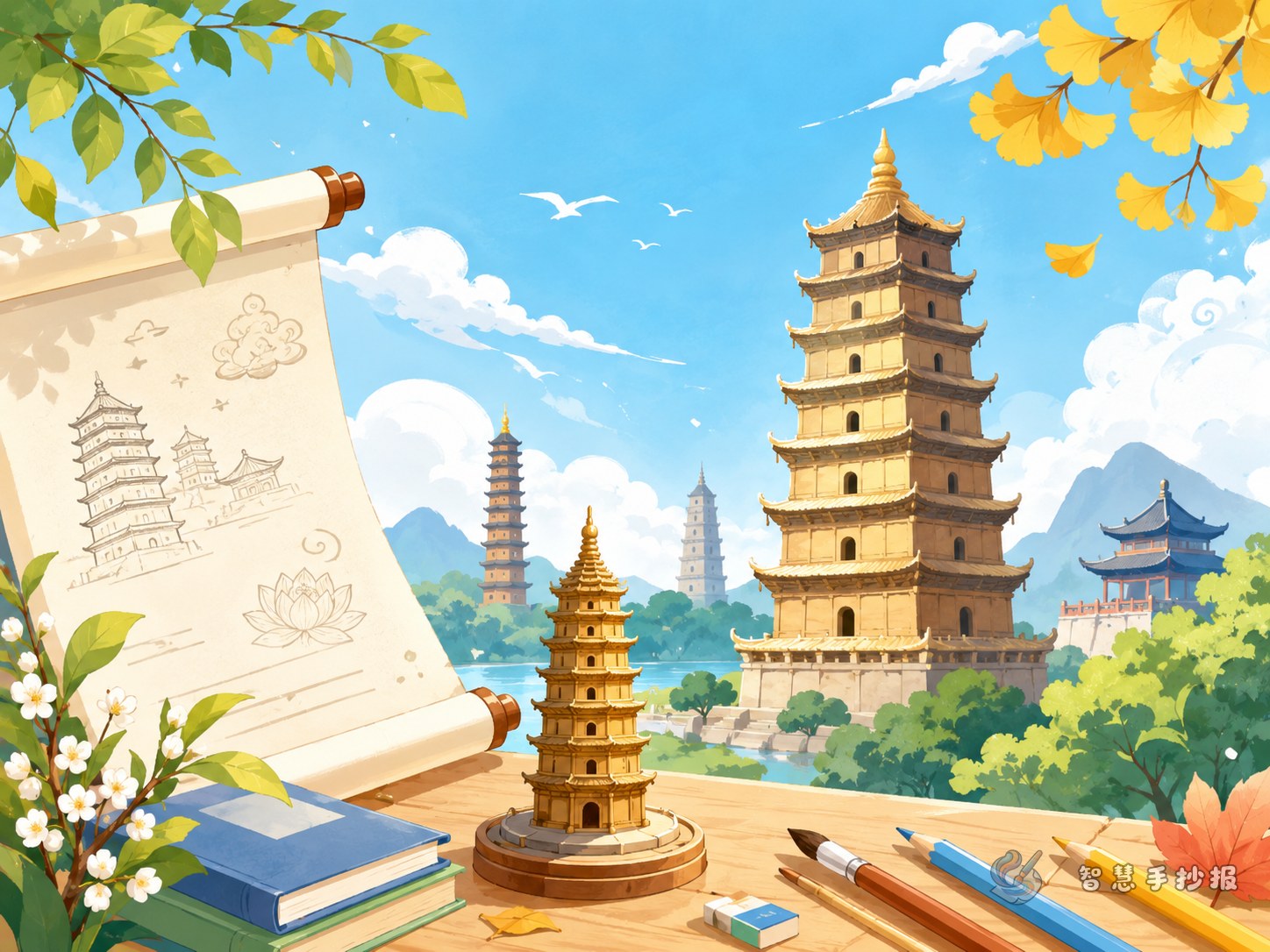 中国名塔手抄报有哪些好的内容和排版思路 - 智慧手抄报专题封面图
