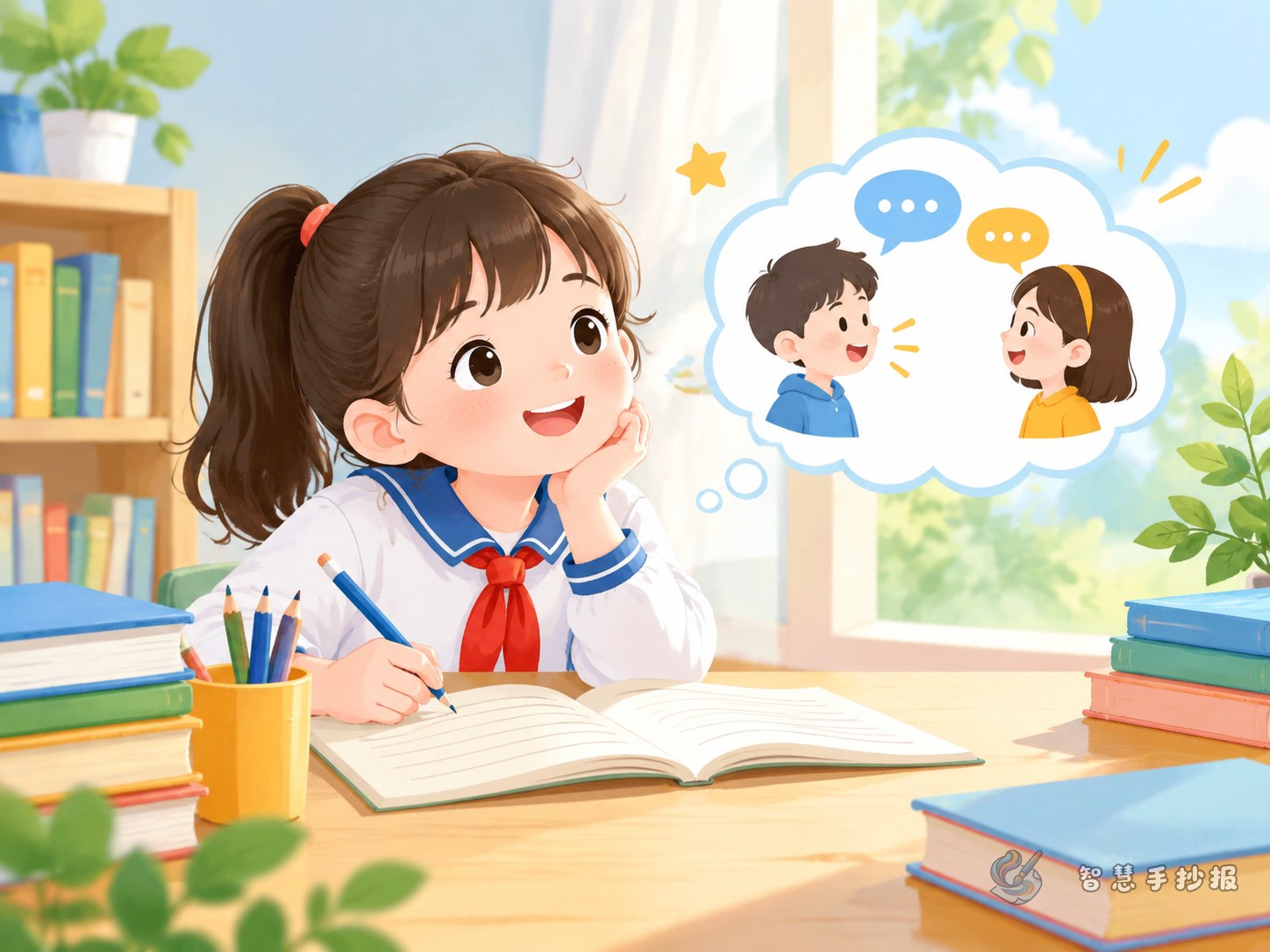 人物语言描写作文素材手抄报怎么做？ - 智慧手抄报专题封面图