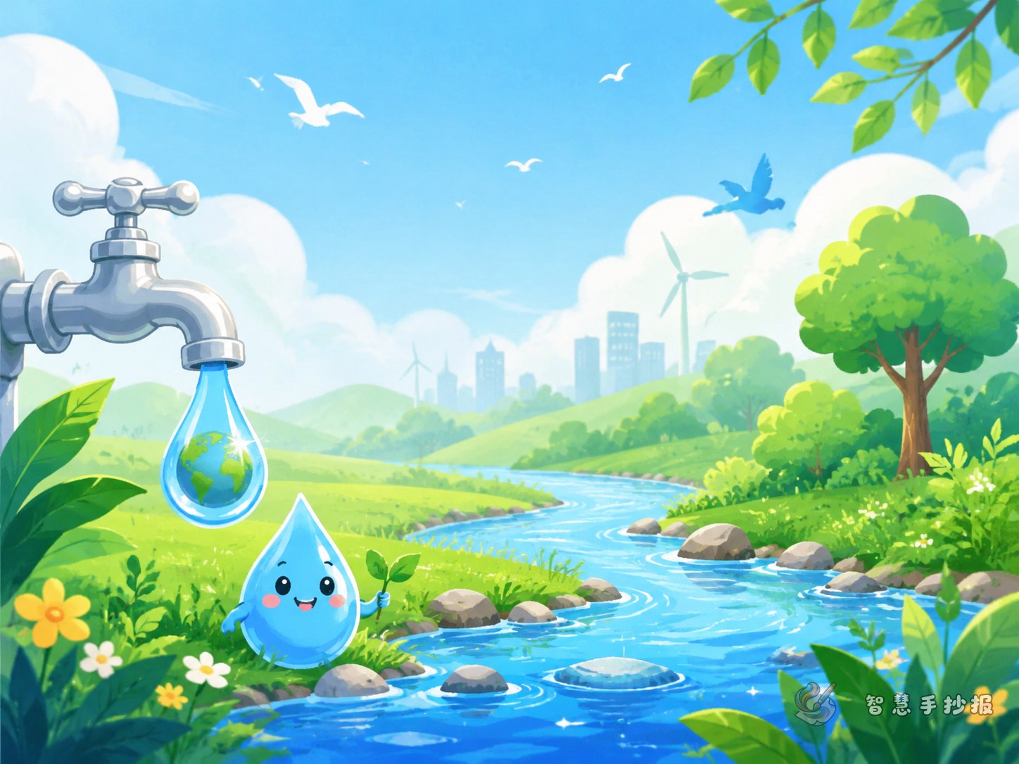 How to Make a Handwritten Paper About Saving Water and Protecting Rivers - Poster topic cover image