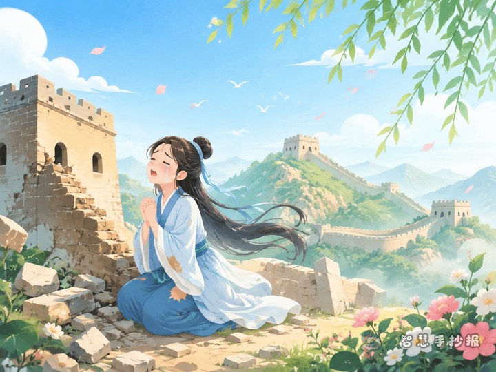 How to Make a Great Wall Hand-Copy Newspaper About Meng Jiangnu - Sketch Topic Cover