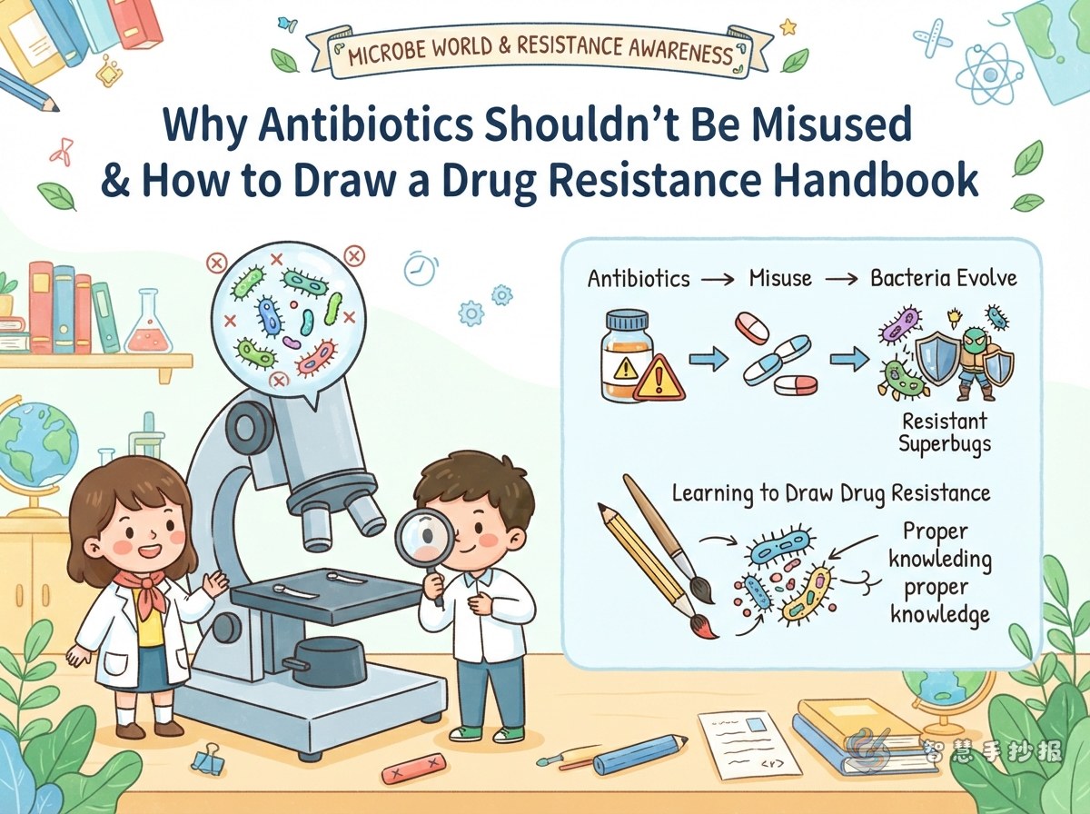Why Shouldn&rsquo;t Antibiotics Be Taken Casually? A Resistance-Themed Handwritten Newspaper - Poster topic cover image