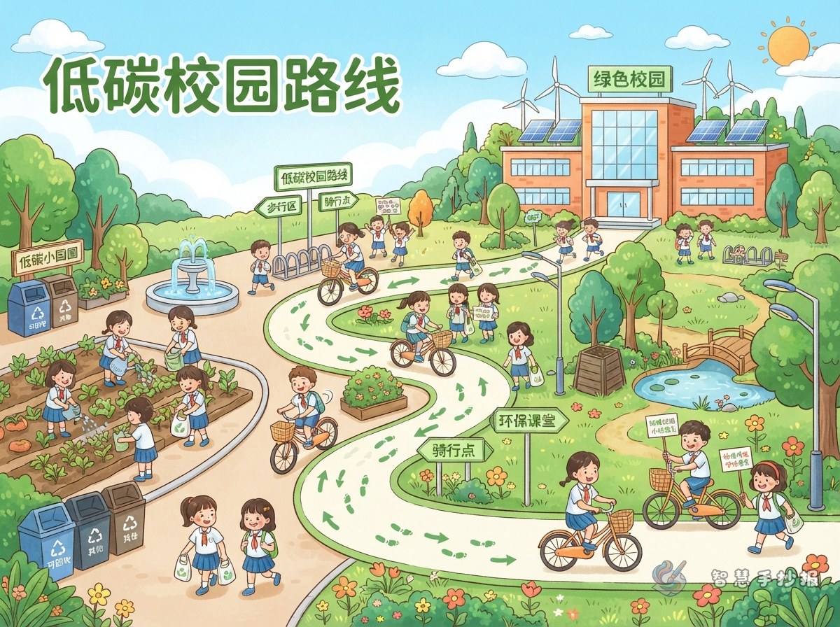 How Can I Design a Low-Carbon Route for a Green Campus Handwritten Newspaper? - Poster topic cover image