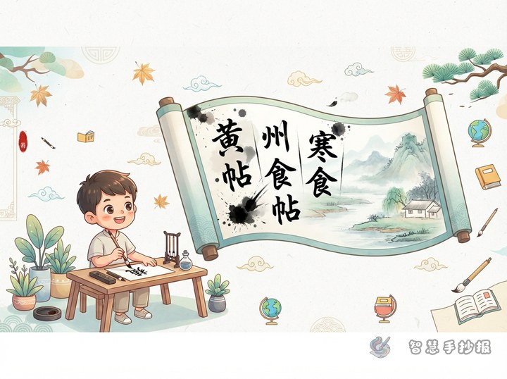 苏轼《黄州寒食帖》手抄报怎样表现笔墨与心情 - 相关内容封面