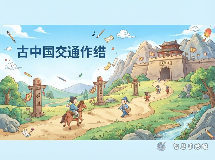 古代驿道上的路标和关隘手抄报怎么画 - 相关内容封面