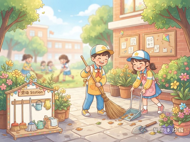 劳动工具观察手抄报怎么做：从一把扫帚认识职业责任 - 相关内容封面