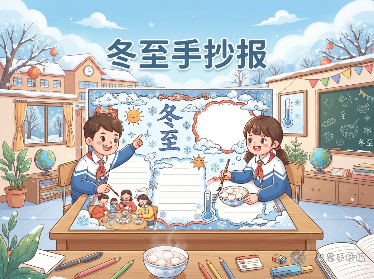 How to Make a Winter Solstice Handwritten Newspaper With Customs and Weather Facts - Poster topic cover image