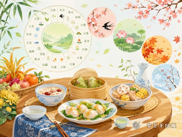 二十四节气美食与餐桌礼仪手抄报内容怎么写更有传统特色 - 相关内容封面
