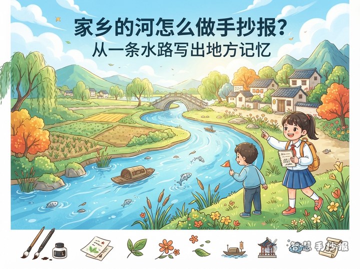 家乡的河怎么做手抄报？从一条水路写出地方记忆 - 相关内容封面