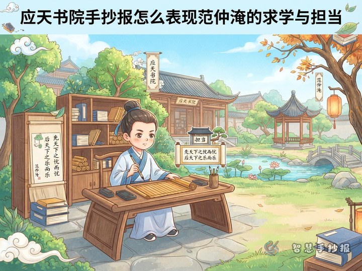 应天书院手抄报怎么表现范仲淹的求学与担当 - 相关内容封面