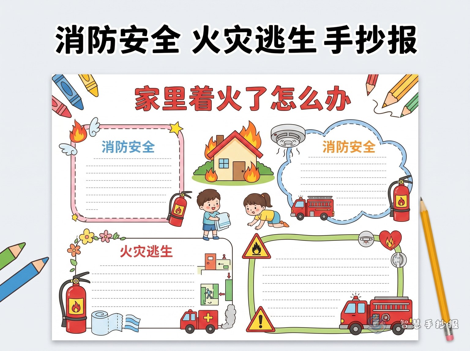 How to Design a Hand-Copied Newspaper About a Fire at Home - Poster topic cover image