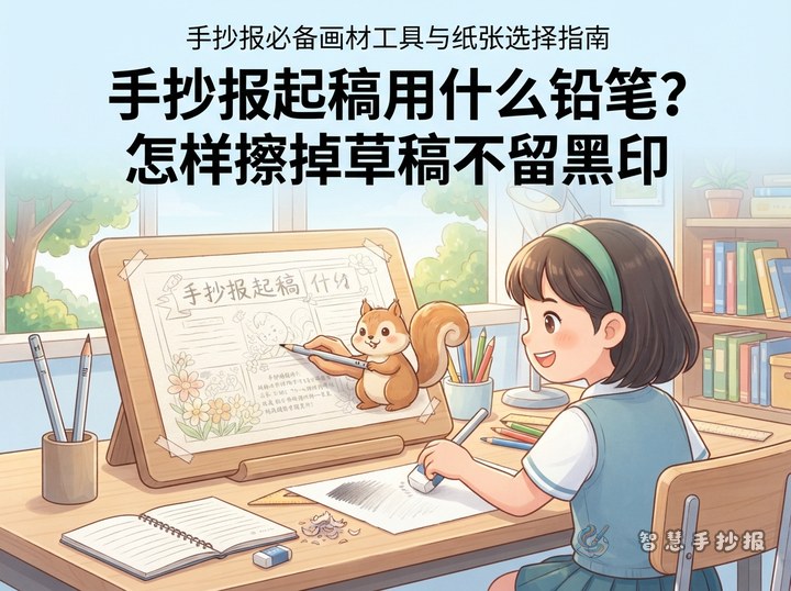 手抄报起稿用什么铅笔？怎样擦掉草稿不留黑印 - 相关内容封面