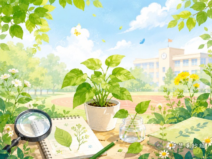校园里最适合观察的一种植物手抄报怎么设计 - 相关内容封面