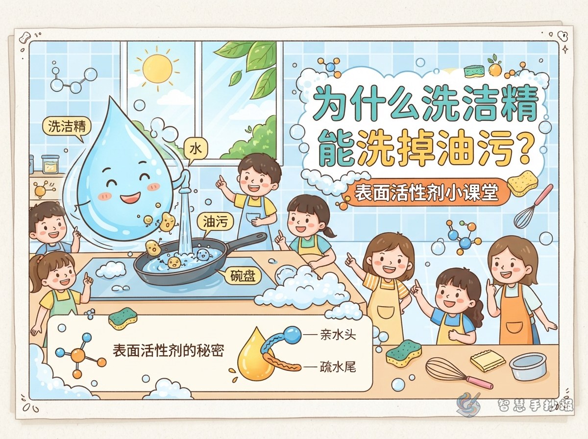 Why Can Dish Soap Remove Grease? Surfactant Handwritten Newspaper Ideas - Poster topic cover image