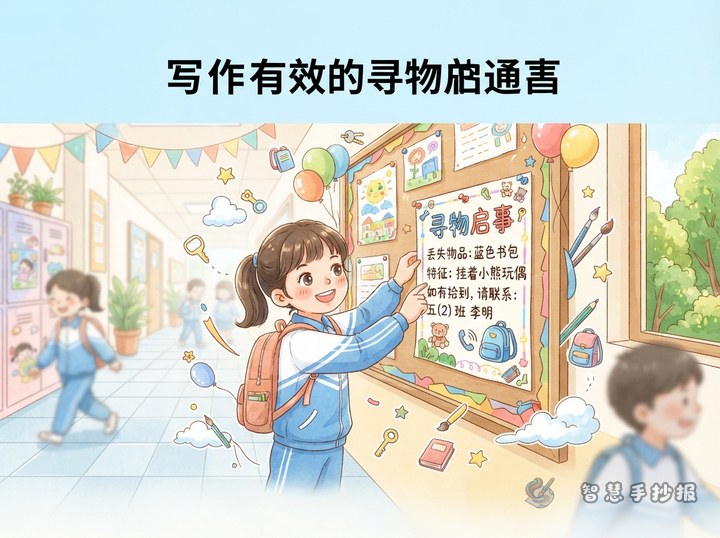 寻物启事手抄报怎样突出关键信息 - 相关内容封面