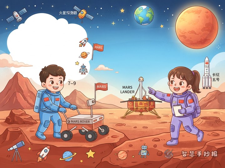 火星探测手抄报可以写哪些航天知识？ - 相关内容封面