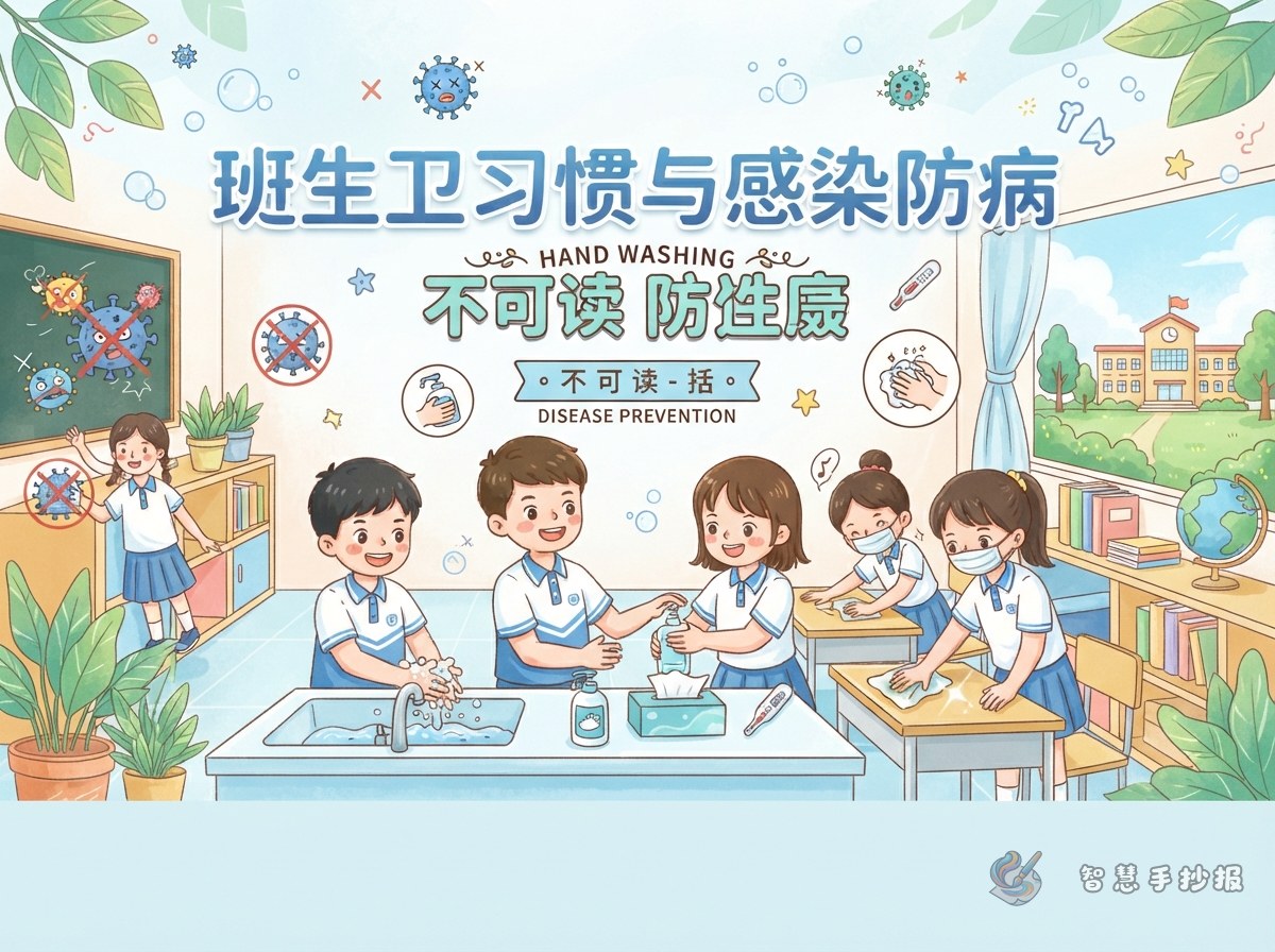 班级卫生习惯手抄报可以写哪些防传染病内容 - 智慧手抄报专题封面图