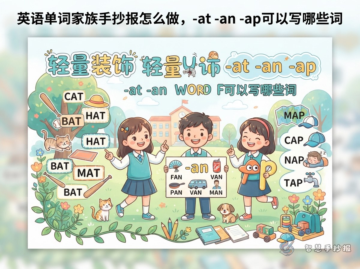 How to Make a Word Family Poster with -at, -an, and -ap Words - Poster topic cover image